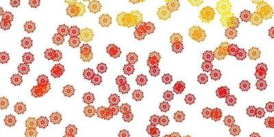 Light Orange vector pattern with colored snowflakes.