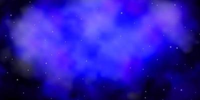 Dark BLUE vector template with neon stars.