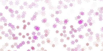 Light pink vector doodle template with flowers.