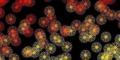 Dark Orange vector backdrop with chaotic shapes.