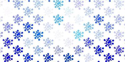 Light BLUE vector backdrop with virus symbols.