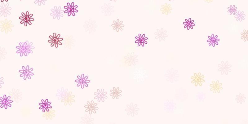 Light Pink, Yellow vector natural artwork with flowers.