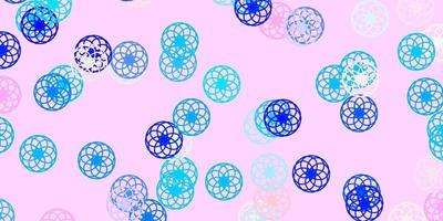 Light Pink, Blue vector background with bubbles.