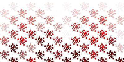 Light Red vector pattern with coronavirus elements.
