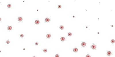 Light Red vector doodle texture with flowers.