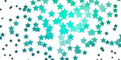 Light Green vector background with colorful stars.