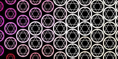 Dark Pink vector pattern with magic elements.