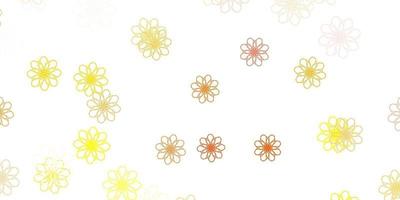 Light Pink, Yellow vector natural backdrop with flowers.