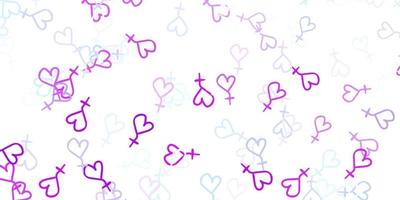 Light Purple vector background with woman symbols.