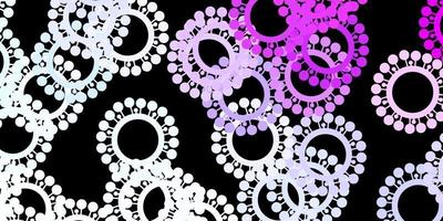 Dark purple vector pattern with coronavirus elements.