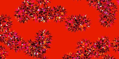 Fondo de doodle de vector rojo claro con flores.