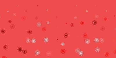 Light red, yellow vector doodle pattern with flowers.