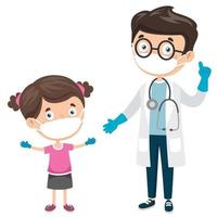 Health Care Concept With Cartoon Character vector