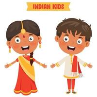 Cartoon Children Wearing Traditional Clothes vector