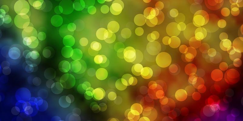 Light Multicolor vector background with bubbles.