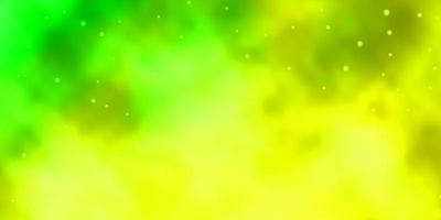 Light Green, Yellow vector background with small and big stars.