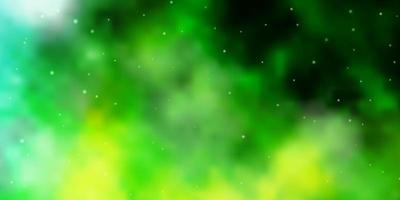 Light Green, Yellow vector background with colorful stars.