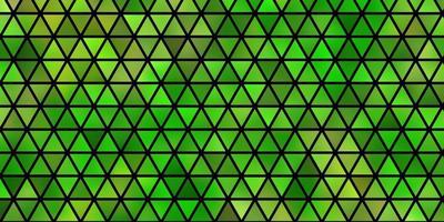 plantilla de vector verde claro, amarillo con cristales, triángulos.