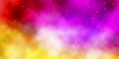 Light Multicolor vector background with small and big stars.