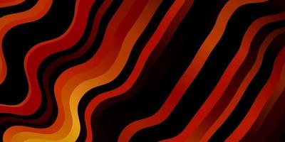 Dark Orange vector background with wry lines.