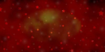 Dark Orange vector template with neon stars.