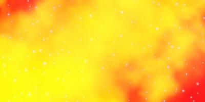 Light Orange vector background with colorful stars.