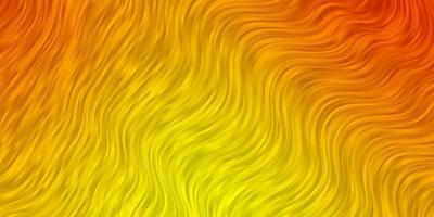 Light Orange vector pattern with curved lines.