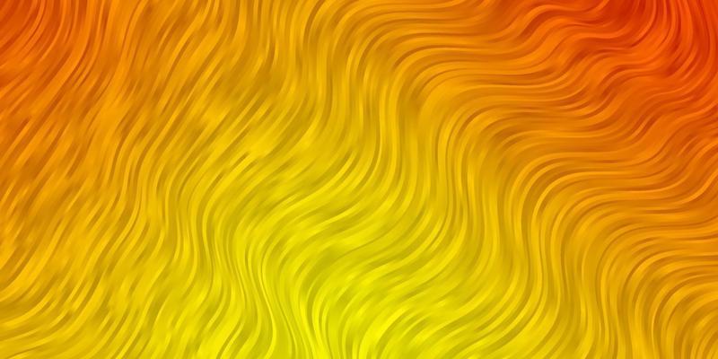 Light Orange vector pattern with curved lines.