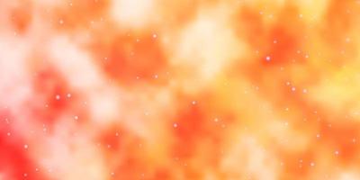 Light Orange vector pattern with abstract stars.