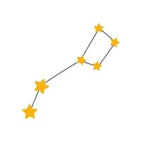 Hand drawn constellation Ursa Minor or Little Bear. Vector illustration.