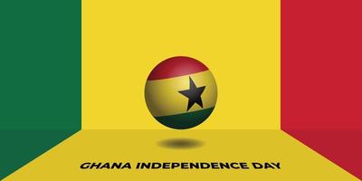 diseño del día de la independencia de ghana con bola de ghana. vector
