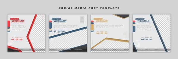 Social media post template with geometric design. vector