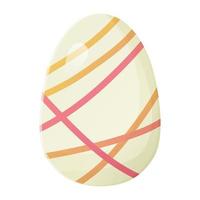 Cute realistic Easter egg painted with with abstract lines. Can be used as easter hunt element for web banners, posters and web pages. Stock vector illustration in cartoon style isolated on white