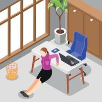 Work Pause Isometric Background vector