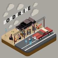 Borderline Isometric Background vector