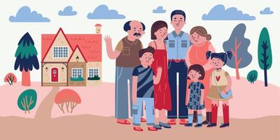 Happy Family House Composition vector