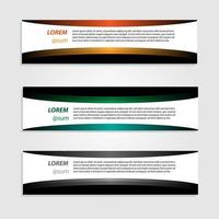 Banner Background Design Vector With Elegant And Simple Style with three designs