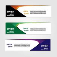 Banner Background Design Vector With Elegant And Simple Style with three designs