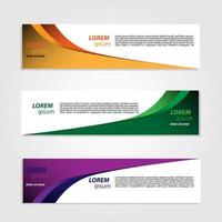 Banner Background Design Vector With Elegant And Simple Style with three designs