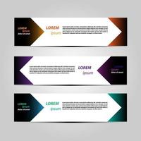 Banner Background Design Vector With Elegant And Simple Style with three designs