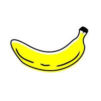 Single Banana Cartoon Illustration Free Vector