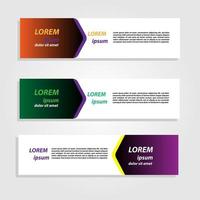 Banner Background Design Vector With Elegant And Simple Style with three designs