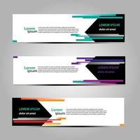 Banner Background Design Vector With Elegant And Simple Style with three designs