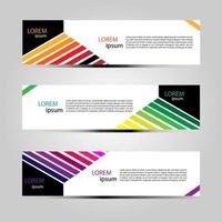 Banner Background Design Vector With Elegant And Simple Style with three designs