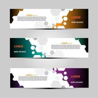 Banner Background Design Vector With Elegant And Simple Style with three designs