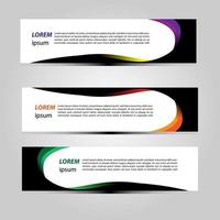 Banner Background Design Vector With Elegant And Simple Style with three designs