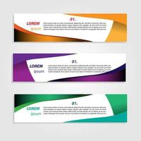 Banner Background Design Vector With Elegant And Simple Style with three designs