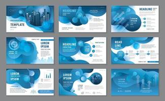 Blue Presentation Templates, Abstract Liquid Shape Fluid Design, Dynamic Plastic Liquid Gradient Waves vector