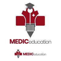 logotipo de educación médica del estudiante vector
