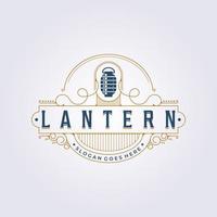 japanese chinese lantern logo vintage line art logo vector illustration design